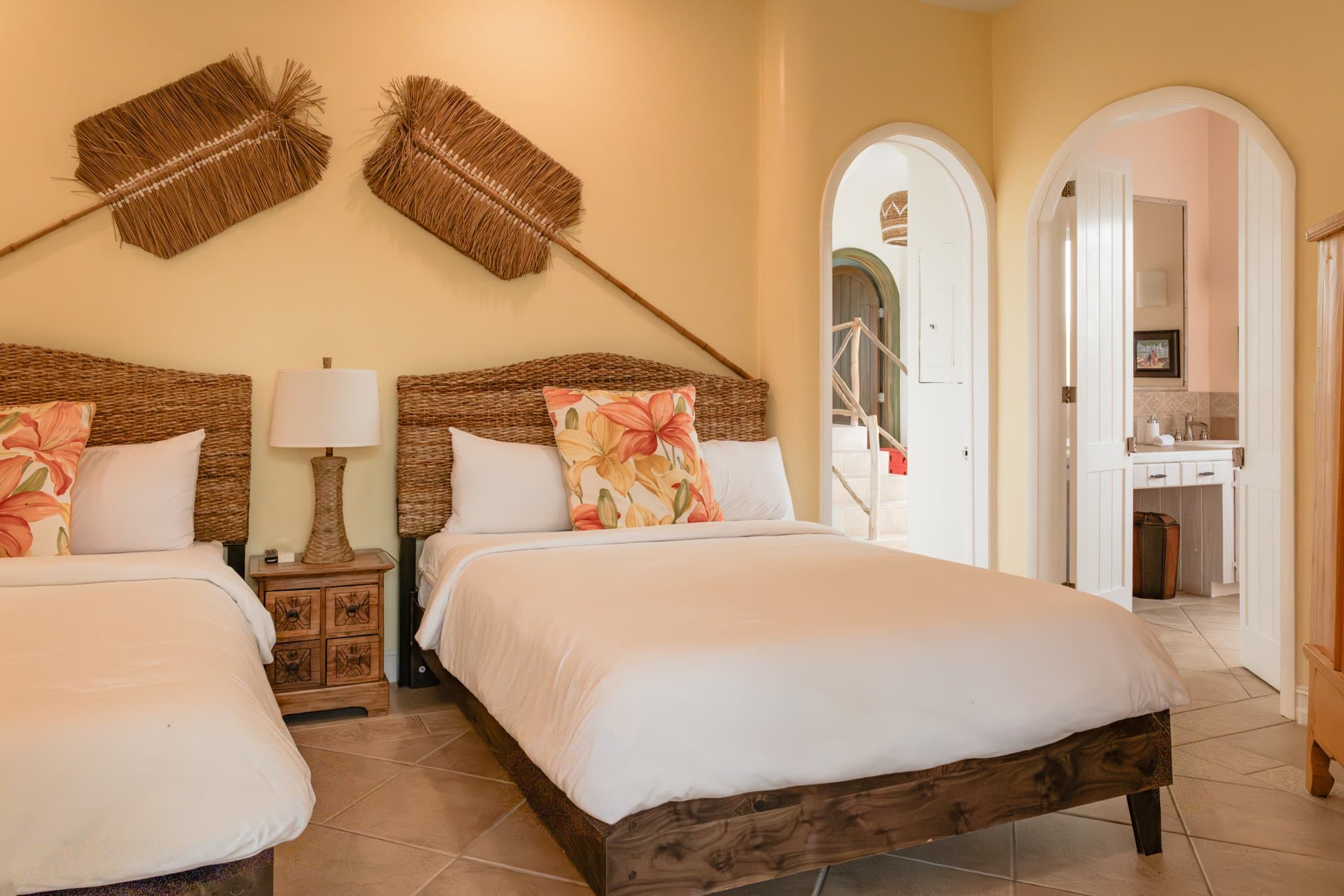 Covered veranda with daybed above the beach