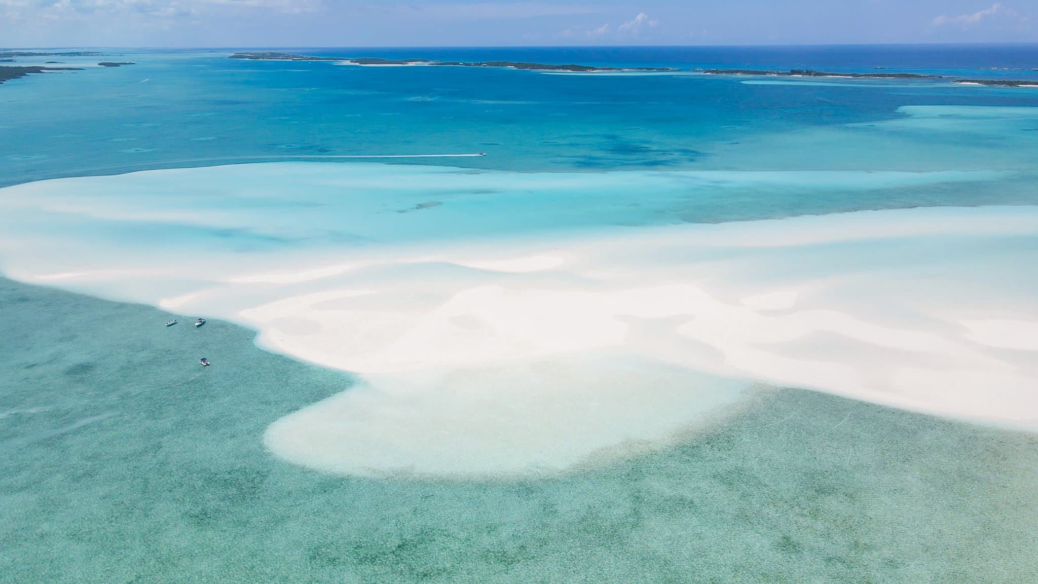 Aerial view of Sugar Beach Villa — a private oceanfront estate on Little Exuma, The Bahamas
